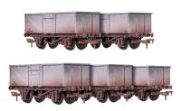 DA4F-030-107 Dapol 16t Steel Mineral Wagon Set (5) BR Grey